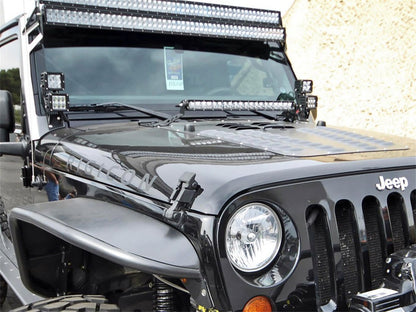 Rigid Industries Jeep JK - Double A-Pillar Mount - Mounts 2 sets of Dually/D2 - eliteracefab.com