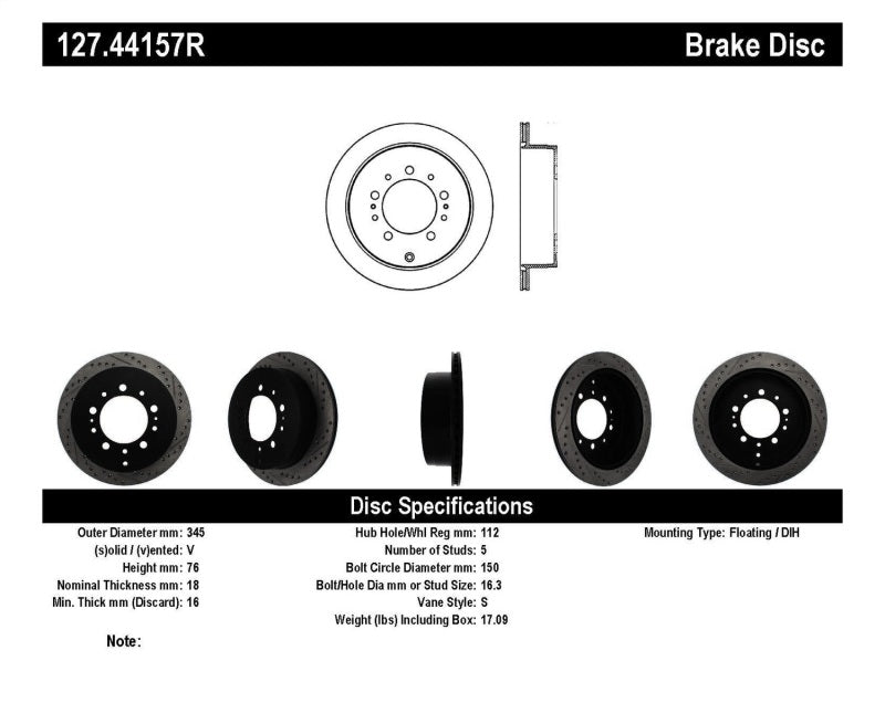 StopTech Slotted & Drilled Sport Brake Rotor - eliteracefab.com