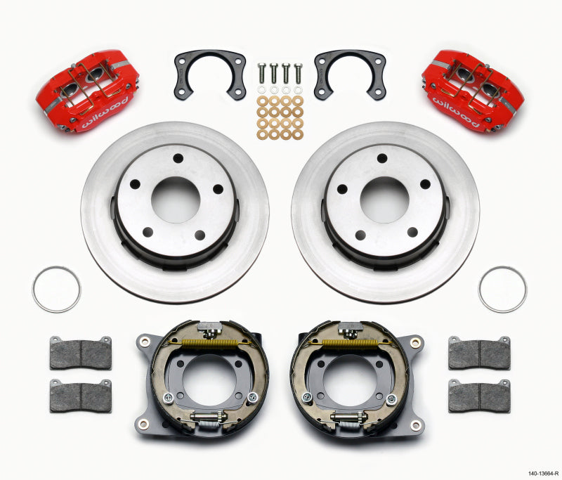 Wilwood Dynapro Lug Mount P/S Park Brake Kit Red Big Ford New 2.38in Off Bronco 5 x 5.50 Wilwood