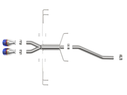 aFe Takeda 2.5in 304SS Axle-Back Exhaust System 17-19 Honda Civic Type R L4-2.0L (t) - BL Flame Tip aFe