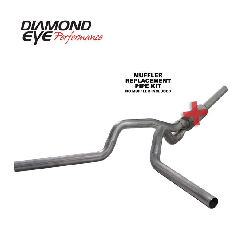 Diamond Eye KIT 4in CB MFLR RPLCMENT PIPE DUAL SS: 2004.5-2007.5 DODGE CUMMINS 600 Diamond Eye Performance