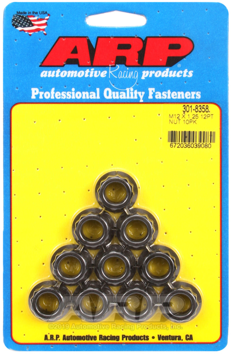 ARP M12 x 1.25 12-Point Nut Kit (Pack of 10) ARP
