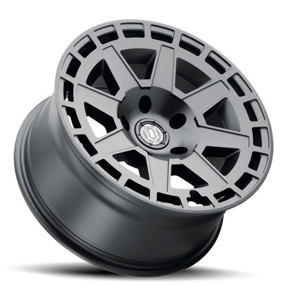 ICON Alloys Compass 17x8.5 6x5.5 0mm 4.75" Backspacing Satin Black Wheel - 3217858347SB