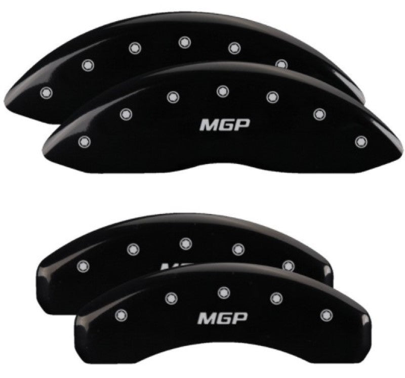 MGP 4 Caliper Covers Engraved Front & Rear MGP Black Finish Silver Char 2019 Nissan Armada MGP