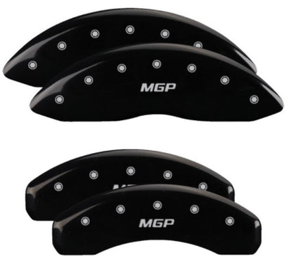 MGP 4 Caliper Covers Engraved Front & Rear MGP Red Finish Silver Char 2019 Nissan Armada MGP