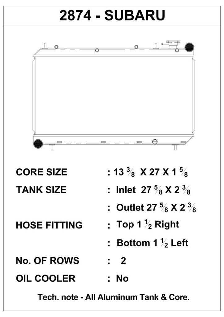 CSF 93-98 Subaru Impreza Radiator