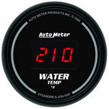 AutoMeter GAUGE; WATER TEMP; 2 1/16in.; 340deg.F; DIGITAL; BLACK DIAL W/RED LED