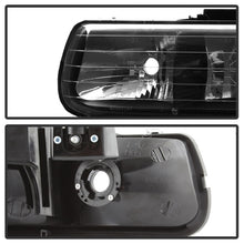 Load image into Gallery viewer, Xtune Chevy TahOE 00-06 Amber Crystal Headlights w/ Bumper Lights Black HD-JH-CSIL99-SET-AM-BK - eliteracefab.com