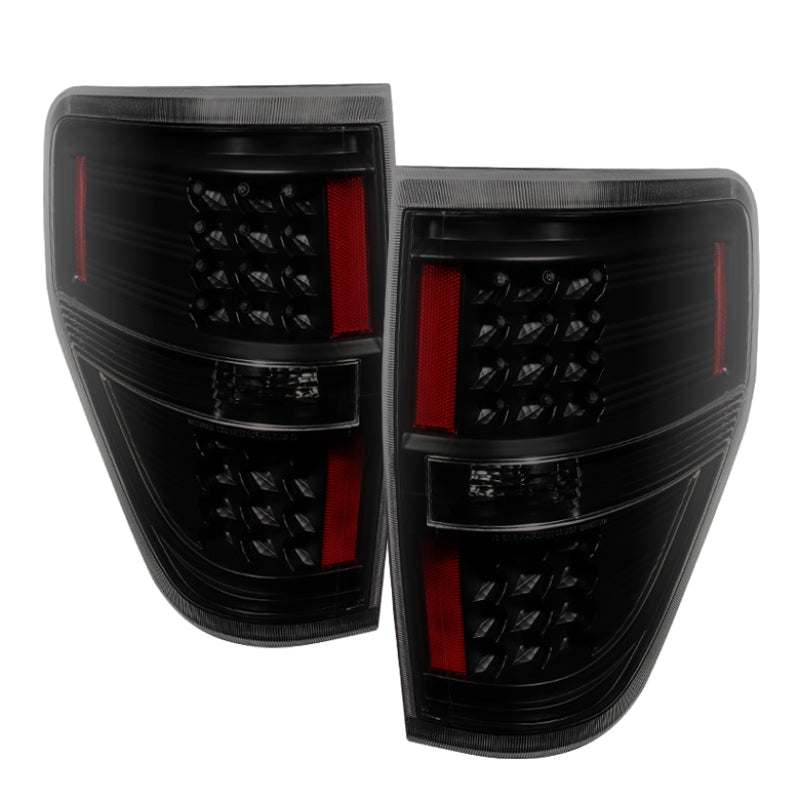 Xtune Ford F150 09-14 LED Tail Lights Black Smoke ALT-JH-FF15009-LED-BSM - eliteracefab.com