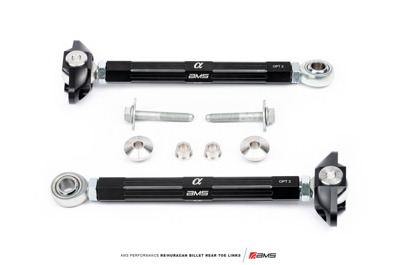 AMS Performance ALP.37.11.0010-1 2017+ Audi R8 RWD/AWD / 2015+ Lamborghini Huracan RWD Only Billet Rear Toe Links