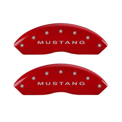 MGP 4 Caliper Covers Engraved Front Mustang Engraved Rear S197/GT Red finish silver ch - eliteracefab.com