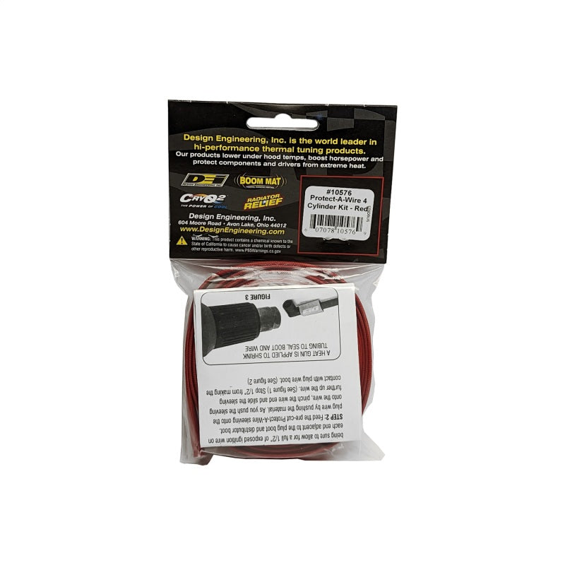 DEI Protect-A-Wire 4 Cylinder Kit - Red DEI