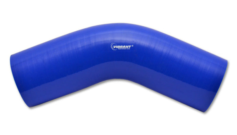 Vibrant 4 Ply Reinforced Silicone Elbow Connector - 4in I.D. - 45 deg. Elbow (BLUE).