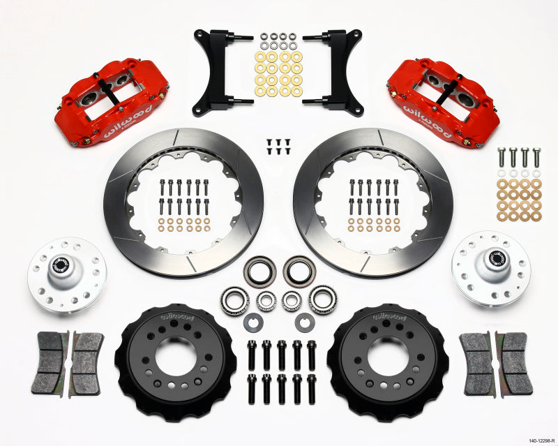 Wilwood Narrow Superlite 6R Front Hub Kit 12.88in Red 79-87 GM G Body Wilwood