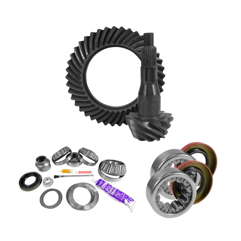 Yukon 9.75in Ford 4.11 Rear Ring & Pinion Install Kit Axle Bearings and Seal Yukon Gear & Axle