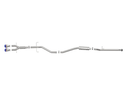 aFe Takeda 2.5in 304 SS Cat-Back Exhaust System w/ Blue Tips 17-20 Honda Civic Si Sedan I4 1.5L aFe