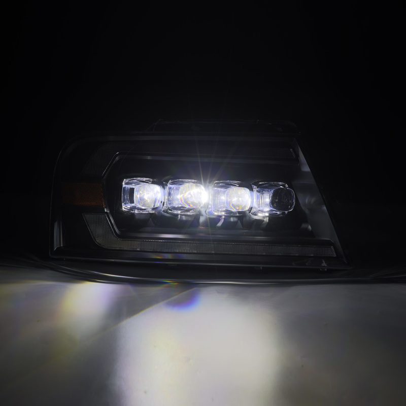 AlphaRex 880128 04-08 Ford F-150 (No 2004 Heritage) NOVA-Series LED Proj HL Alpha-Blk w/Actv Lgt / Seq. Sig