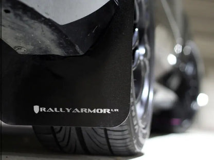 Rally Armor UR Mudflaps Black Urethane White Logo 2012-2016 Impreza (non Aero-Kit) - eliteracefab.com