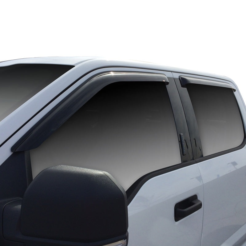 Westin 2015-2018 Ford F-150 SuperCrew Wade Slim Wind Deflector 4pc - Smoke - eliteracefab.com