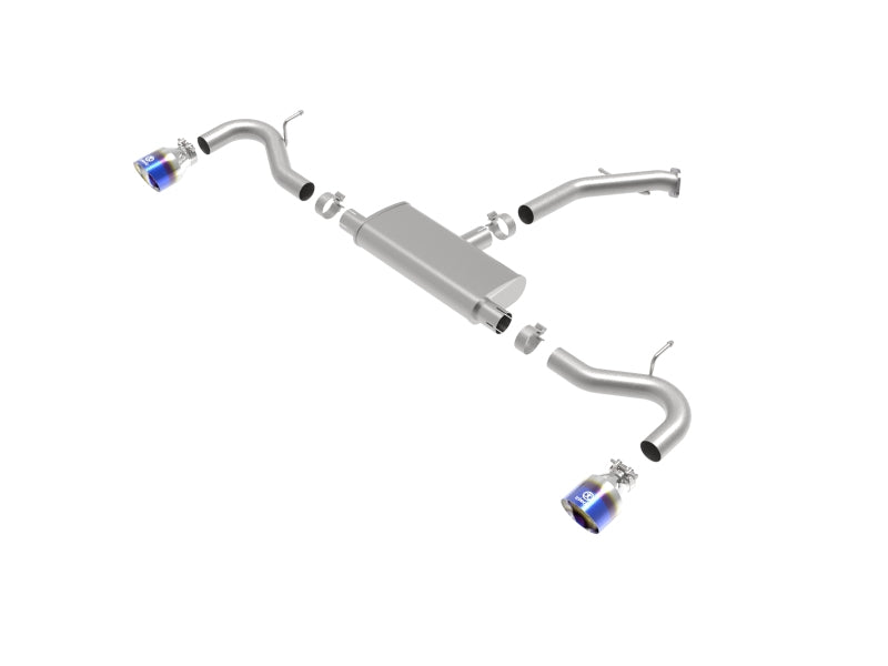aFe Takeda 2.5in 409 SS Axle-Back Exhaust System Blue Flame 18-20 Hyundai Elantra GT L4-1.6L(t) aFe