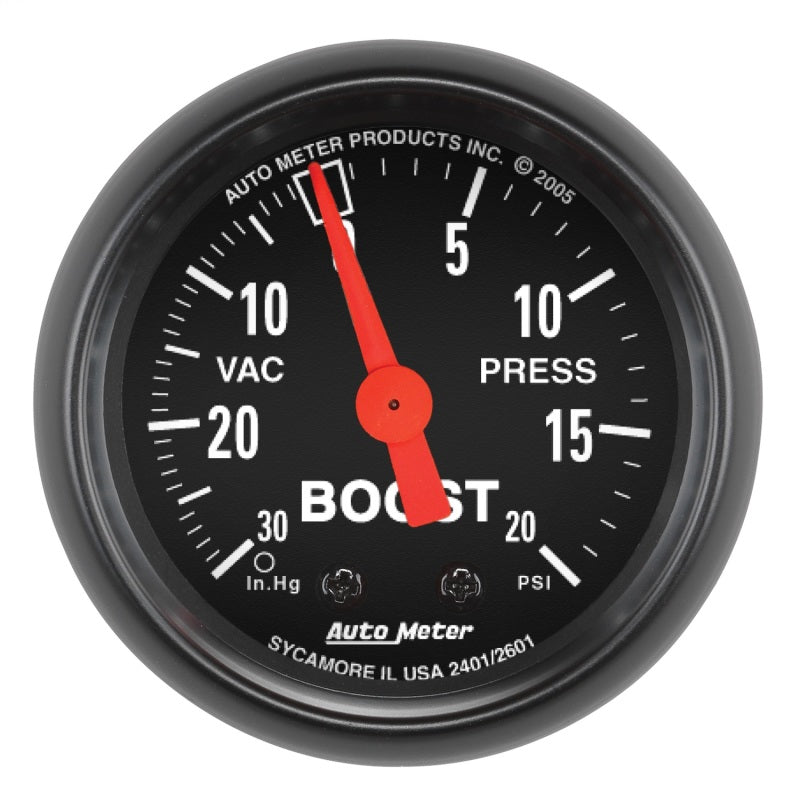 Autometer Z Series 52mm 20 PSI Mechanical Boost Vacumm Gauge.