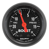 AutoMeter GAUGE; VAC/BOOST; 2 1/16in.; 30INHG-20PSI; MECHANICAL; Z-SERIES