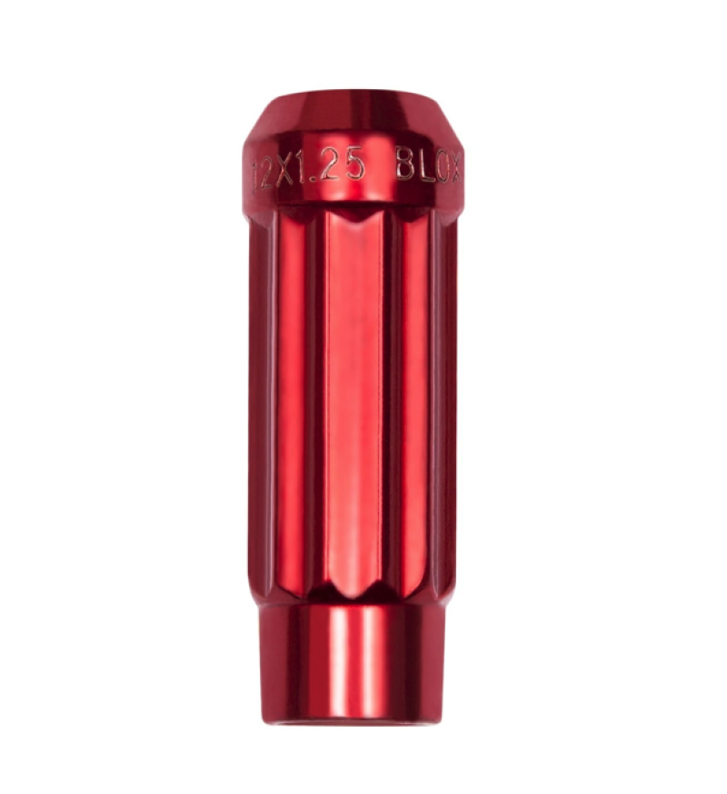 BLOX Racing 12-Sided P17 Tuner Lug Nut 12x1.25 - Red Steel - Single Piece BLOX Racing