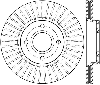 StopTech 2014 Ford Fiesta Right Front Disc Slotted Brake Rotor - eliteracefab.com