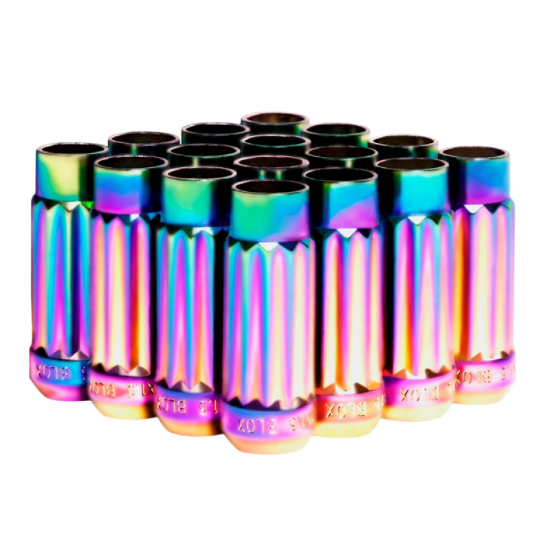 BLOX Racing 12-Sided P17 Tuner Lug Nuts 12x1.25 - NEO Chrome Steel - Set of 16 BLOX Racing