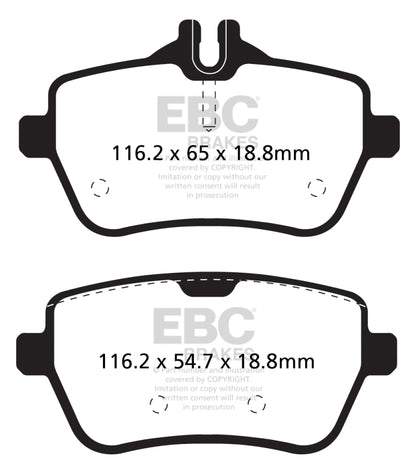 EBC 14+ Mercedes-Benz S550 4.7 Twin Turbo Redstuff Rear Brake Pads - eliteracefab.com