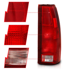 ANZO 1988-1999 Chevy C1500 Taillight Red/Clear Lens (OE Replacement) - eliteracefab.com