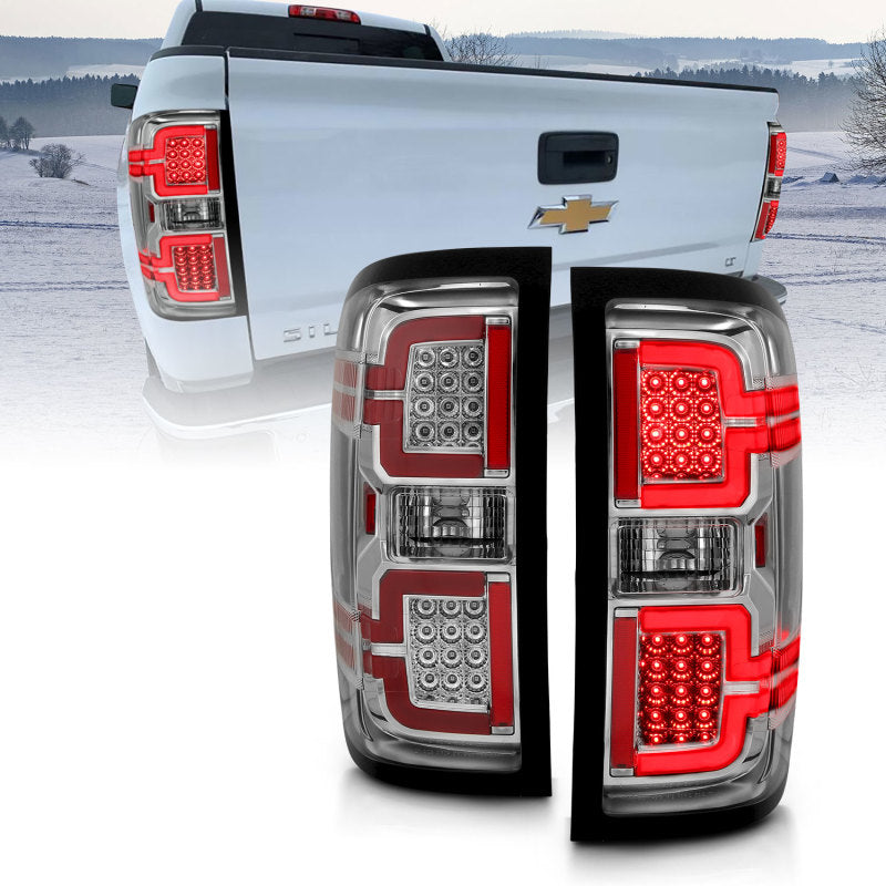 ANZO 2014-2018 Chevy Silverado 1500 LED Taillights Chrome - eliteracefab.com