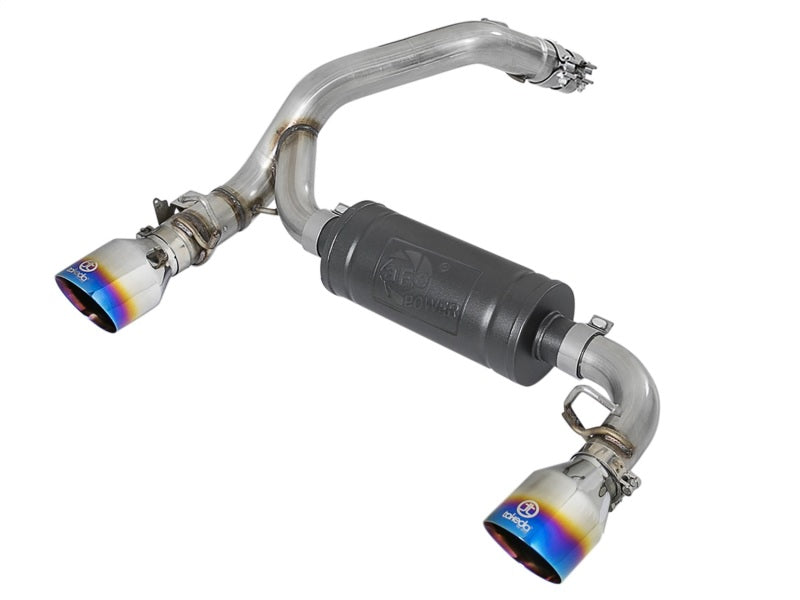 aFe Takeda 3in 304 SS Axle-Back Exhaust System w/ Blue Flame Tip 16-18 Ford Focus RS 2.3L (t) aFe