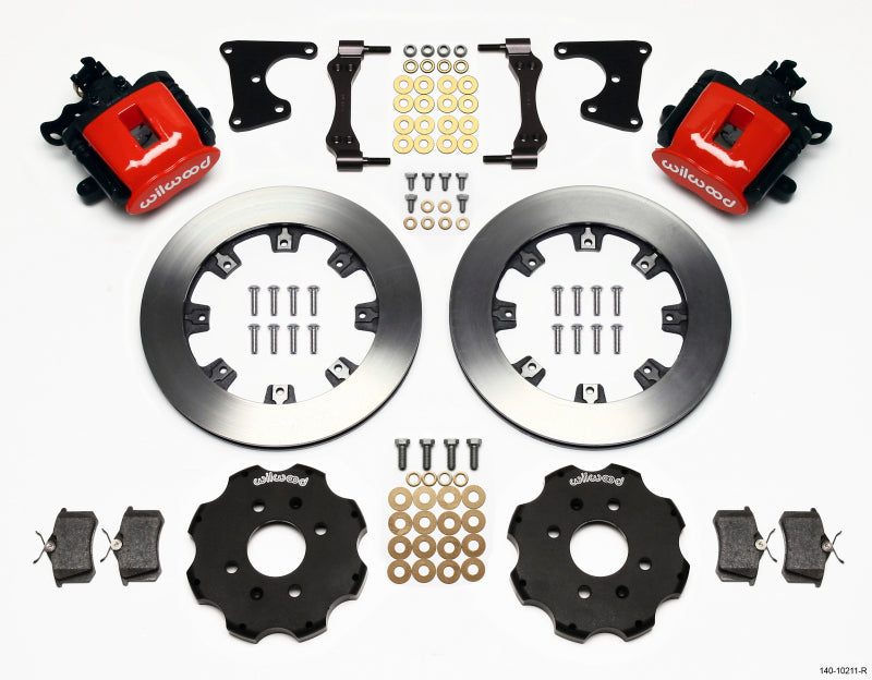 Wilwood Combination Parking Brake Rear Kit 12.19in Red Civic / Integra Drum 2.71 Hub Offset Wilwood