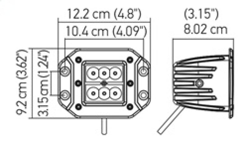 Hella Value Fit Flush Mount 3in 18W Cube Flood Beam LED Light