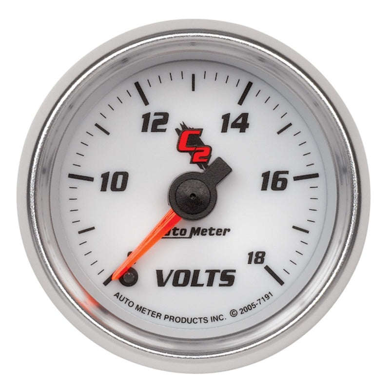 Autometer C2 52mm Electronic 8-18V Voltmeter Gauge 7191