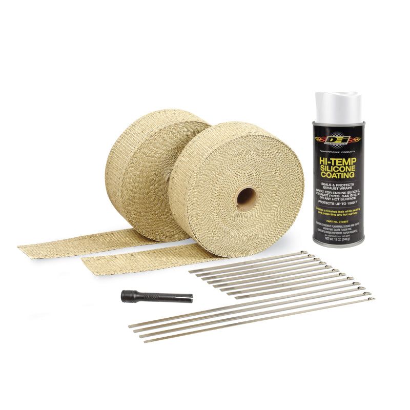 DEI Exhaust Wrap Kit - Tan Wrap and White HT DEI