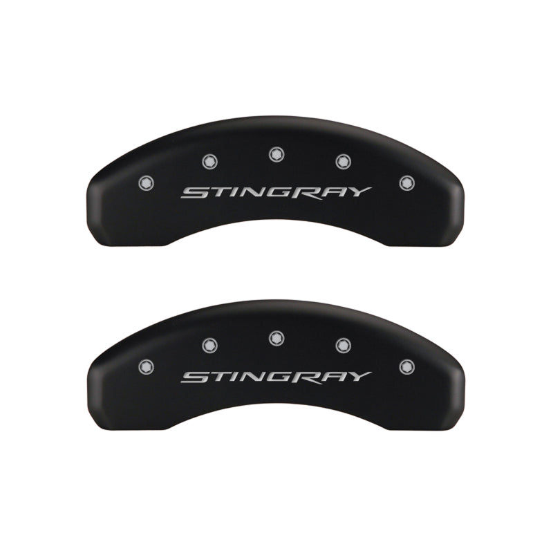 MGP 4 Caliper Covers Engraved Front & Rear Stingray Red finish silver ch MGP