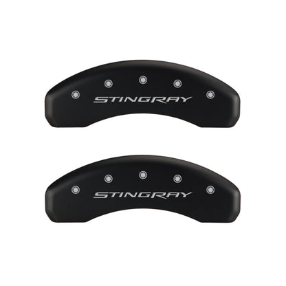 MGP 4 Caliper Covers Engraved Front & Rear Stingray Red finish silver ch MGP