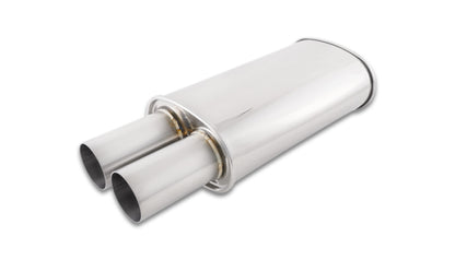 Vibrant Streetpower Oval Muffler w/3.00in Round Straight Cut Tip (2.50in Inlet) Vibrant
