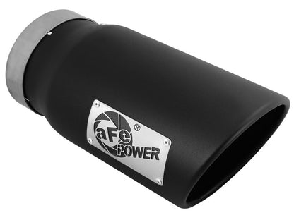 aFe Diesel Exhaust Tip Bolt On Black 5in Inlet x 6in Outlet x 12in Long - eliteracefab.com