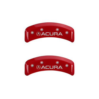 MGP 4 Caliper Covers Engraved Front & Rear Acura Red finish silver ch MGP