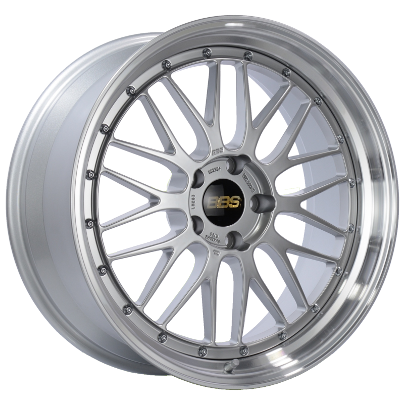BBS LM 20x9 5x120 ET20 Diamond Silver Center Diamond Cut Lip Wheel -82mm PFS/Clip Required BBS