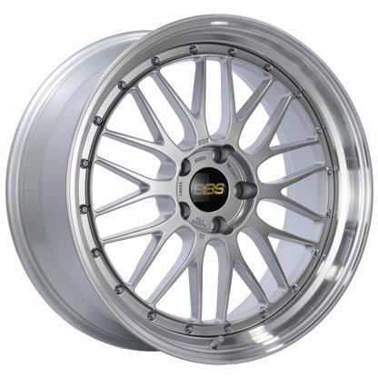 BBS LM 20x9 5x120 ET20 Diamond Silver Center Diamond Cut Lip Wheel -82mm PFS/Clip Required BBS
