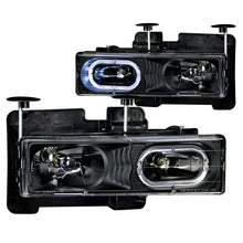 Load image into Gallery viewer, ANZO USA Chevrolet C1500 Crystal Headlights Black W/ Halo; 1988-1998 - eliteracefab.com