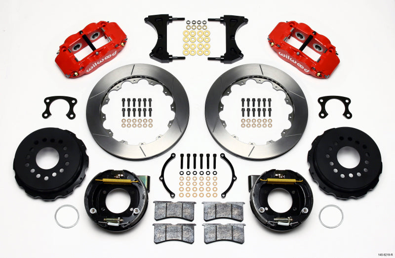 Wilwood Narrow Superlite 4R Rear P-Brk Kit 12.88in Red Big Ford New Style 2.50in Offset Wilwood