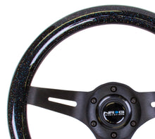 Load image into Gallery viewer, NRG Classic Wood Grain Steering Wheel 310mm Black 3-Spokes Black Sparkled Grip - eliteracefab.com