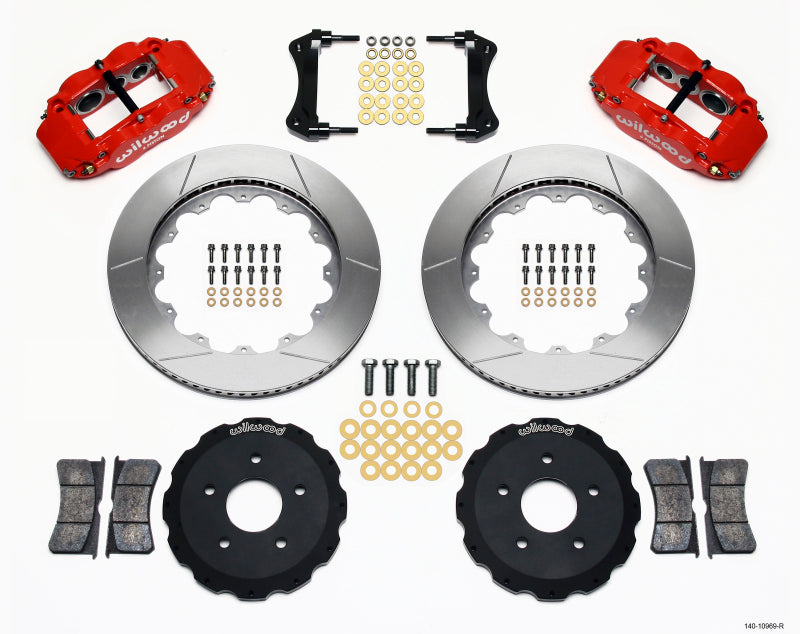 Wilwood Narrow Superlite 6R Front Hat Kit 14.00in Red Backdraft Cobra (BMW E36 Based) Wilwood