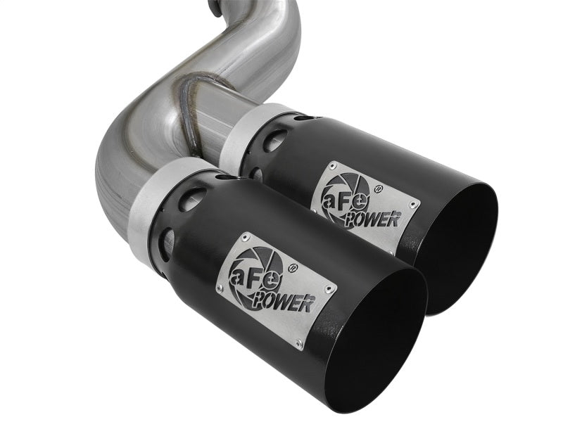 aFe Rebel XD 4in SS DPF-Back Exhaust 17-18 FOrd Diesel Trucks V8-6.7L (td) w/ Dual Black Tips aFe