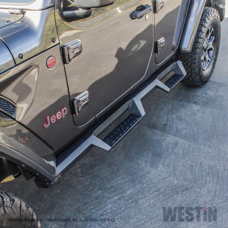 Westin 18-20 Jeep Wrangler JL Unlimited 4DR HDX Drop Nerf Step Bars - Textured Black - eliteracefab.com